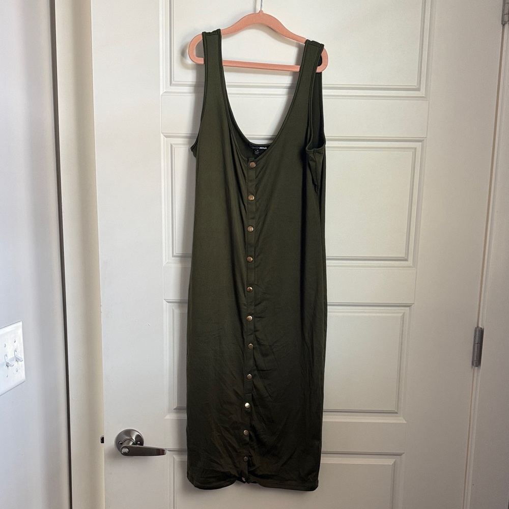 Fashion Nova Deep Green Midi Dress